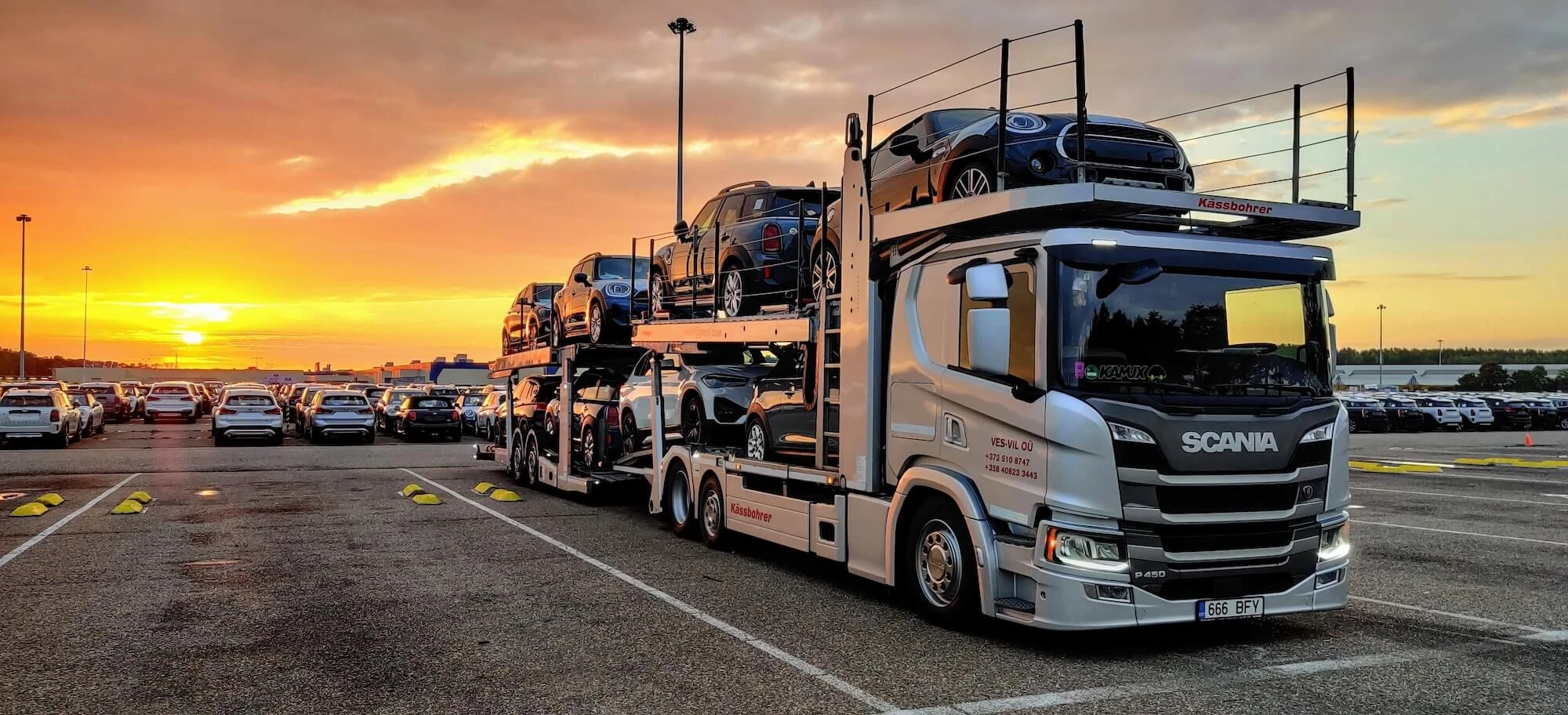 Transport neuer Fahrzeuge in Europa